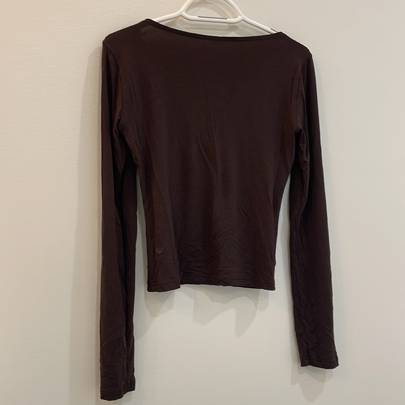 SOLD- Lululemon modal Silk V neck - Picture 3 of 3